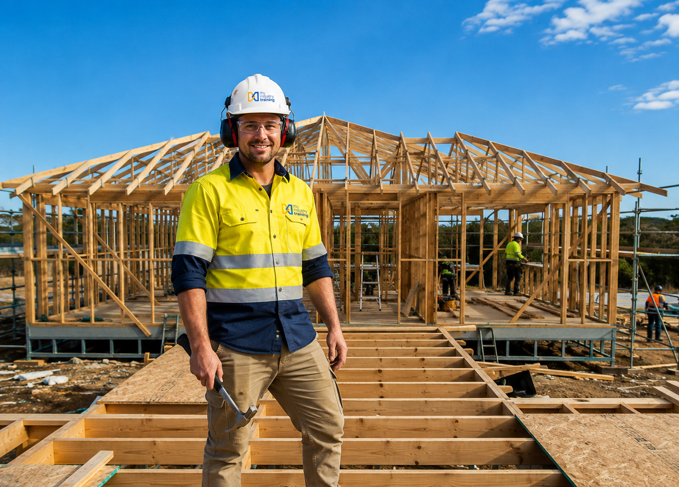 Carpentry apprentice completing practical training
